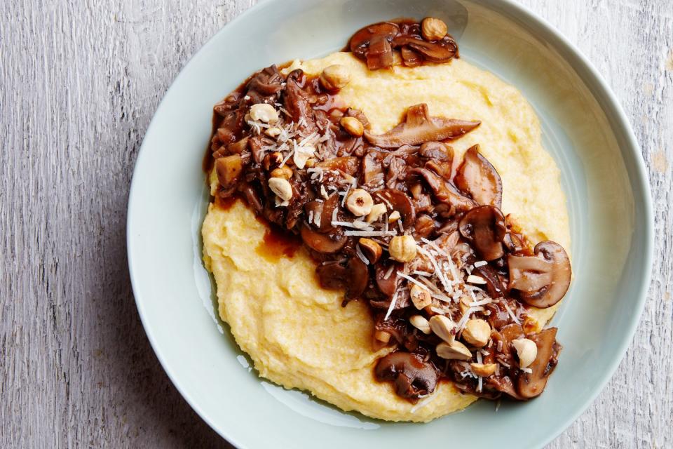 Wild Mushroom and Parsnip Ragout With Cheesy Polenta