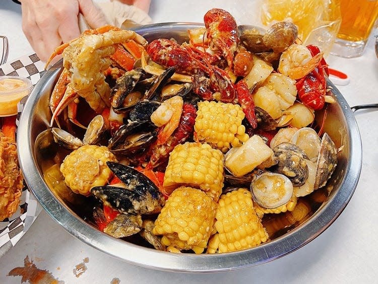 Bowl of seafood boil.