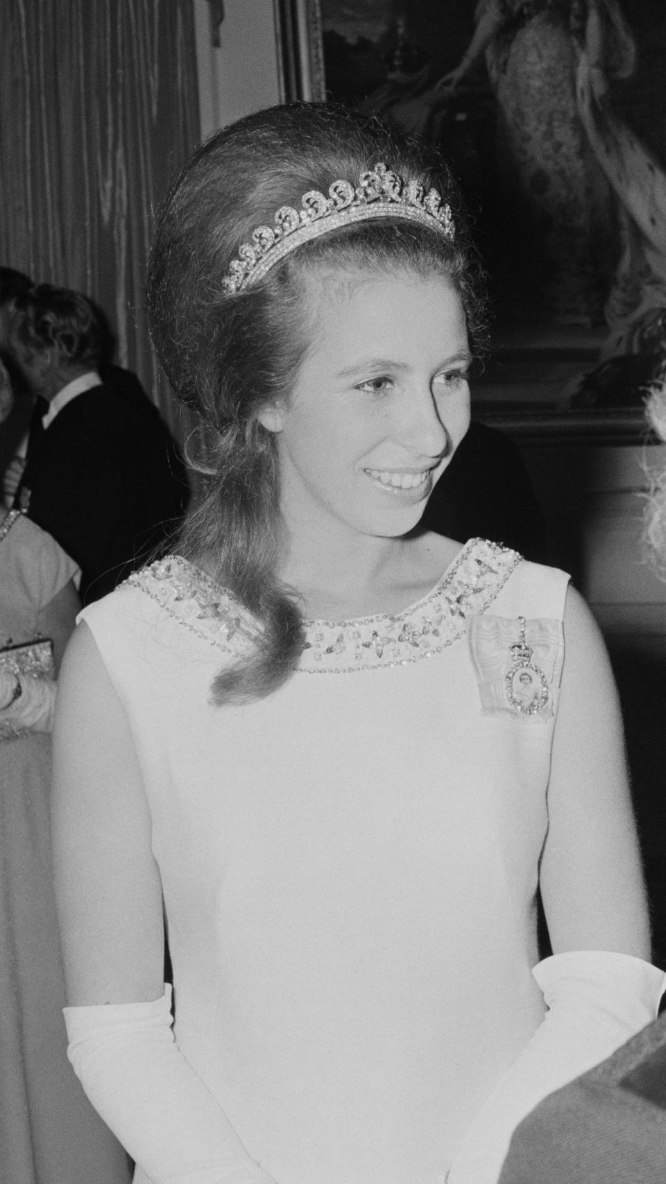 Princess Anne attends a formal event during a visit to New Zealand