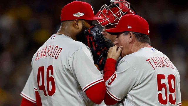 Philadelphia Phillies relief pitcher Jose Alvarado in action