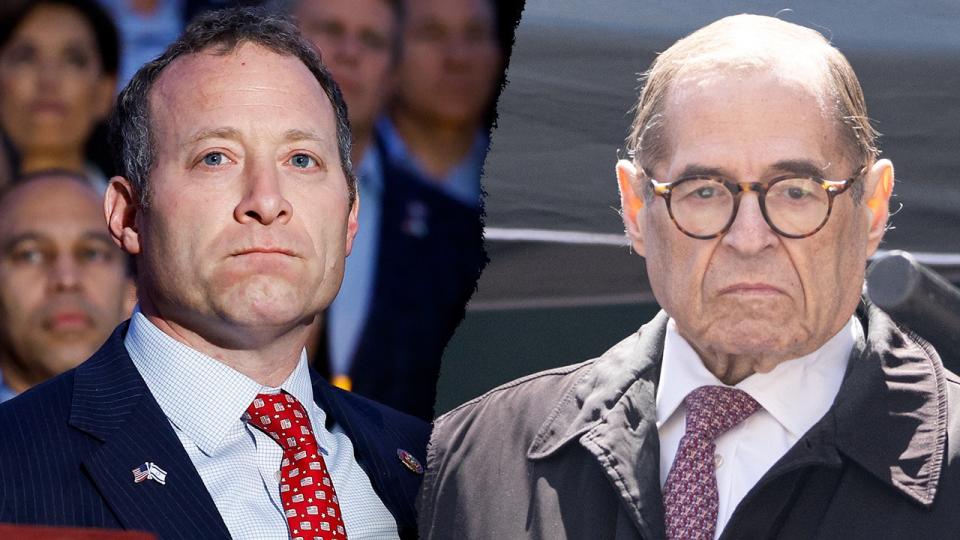 A split image of Reps. Josh Gottheimer and Jerry Nadler