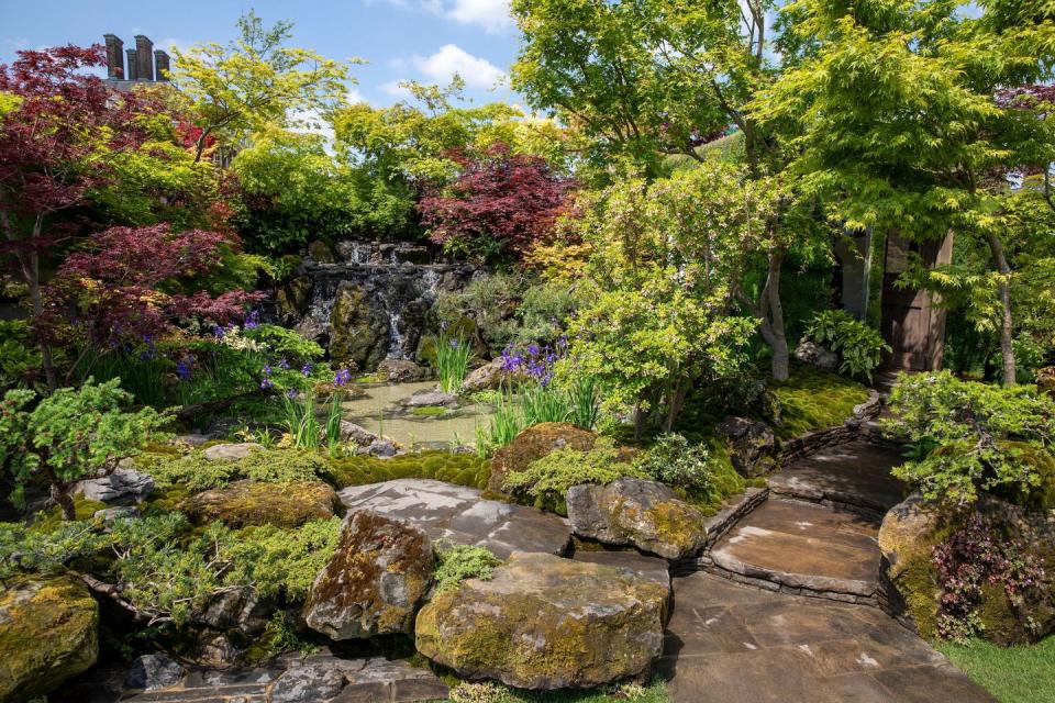 moroto no ie designed by kazuyuki ishihara sponsored by mihara teien, hb 101 and g lion sanctuary garden rhs chelsea flower show 2024 site no 283