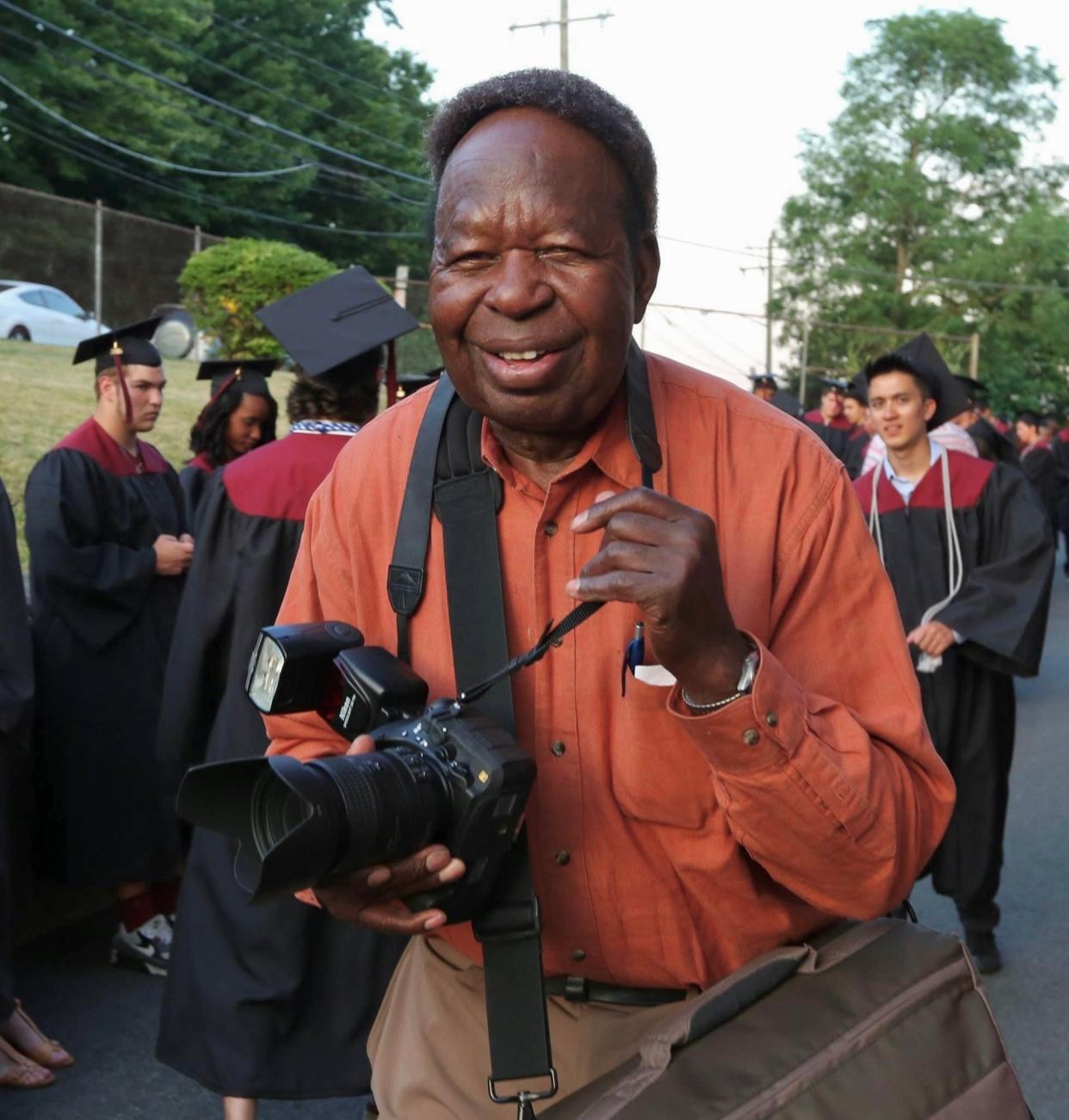 John Vasser of South Nyack photographing the Nyack High School graduation ceremony June 23, 2016.