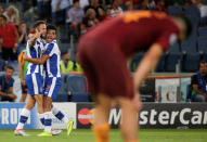 Football Soccer - AS Roma v FC Porto - UEFA Champions League Qualifying Play-Off Second Legs - Olympic stadium, Rome, Italy - 23/8/2016. FC Porto's Miguel Layun celebrates after scoring against AS Roma. REUTERS/Max Rossi
