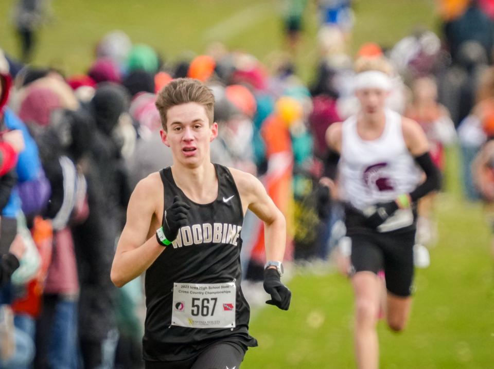 Landon Bendgen of Woodbine won back to back state titles as a junior and senior.