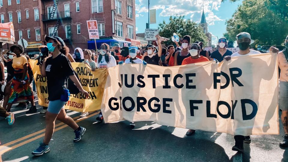 Protesters gather in Brooklyn, NY