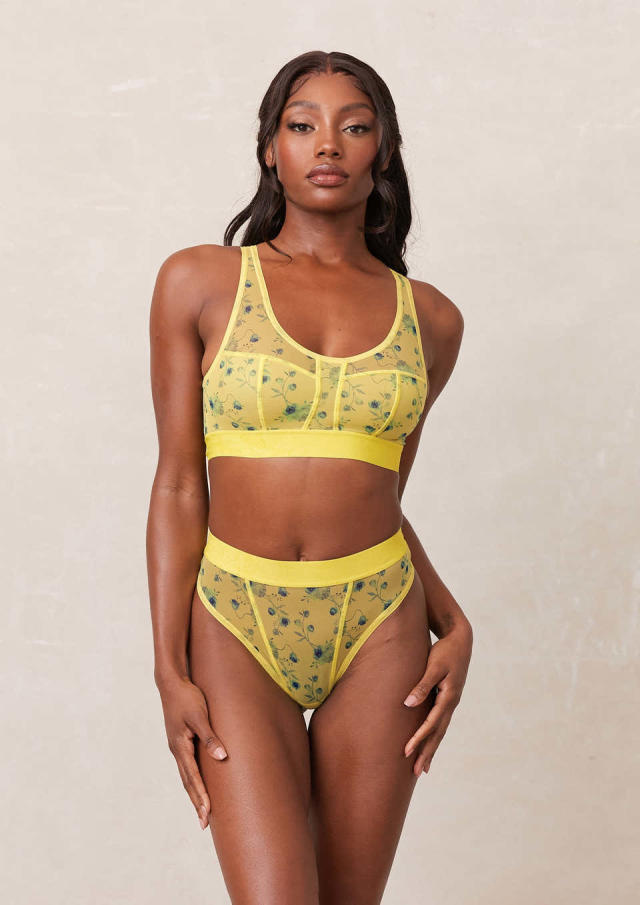 Buy Yellow Lingerie See Through, Sheer Mesh Bra, Sheer Bralette Online in  India 