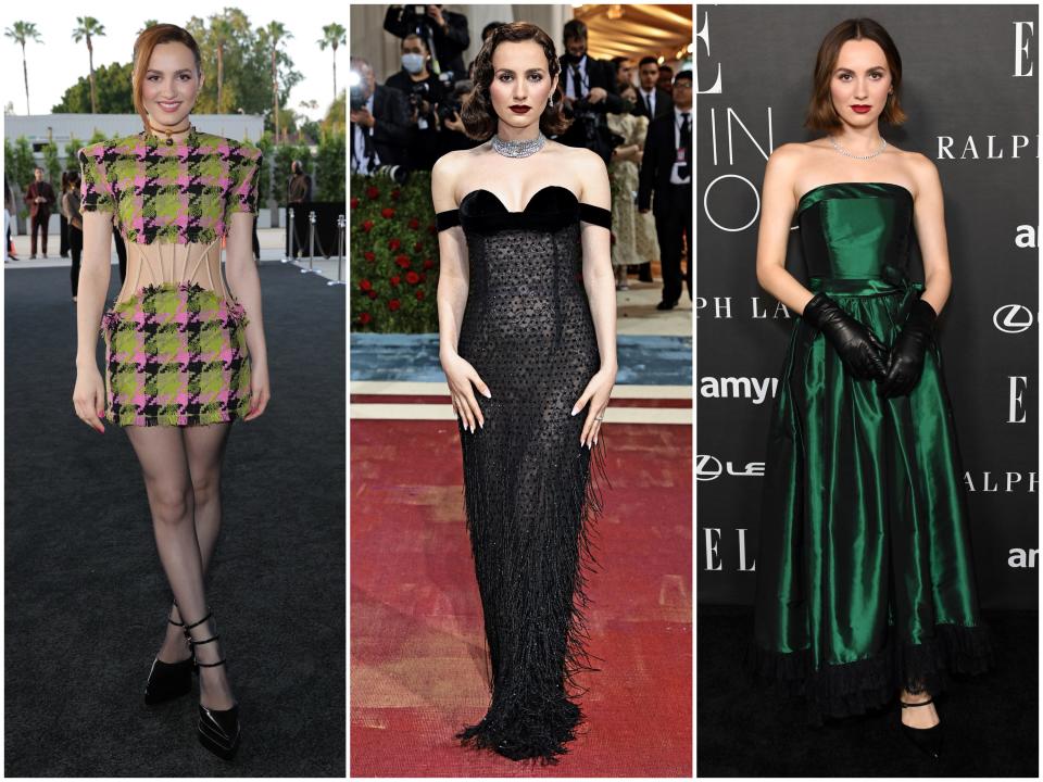 Maude Apatow at a "Euphoria" event, the Met Gala, and the Elle Women in Hollywood Celebration in 2022.