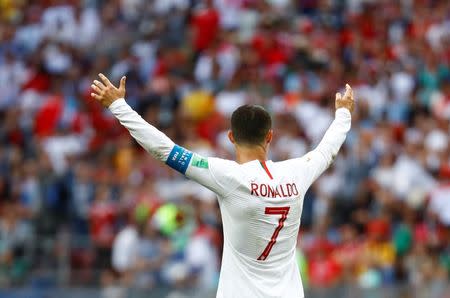 Soccer Football - World Cup - Group B - Portugal vs Morocco - Luzhniki Stadium, Moscow, Russia - June 20, 2018 Portugal's Cristiano Ronaldo celebrates after the match REUTERS/Kai Pfaffenbach
