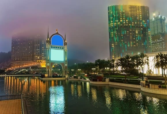 View of City of Dreams and Venetian in Macau