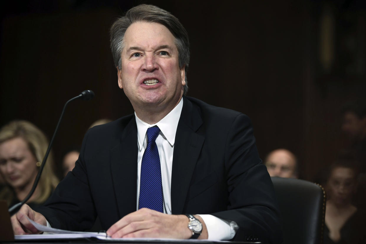 Supreme Court nominee Judge Brett Kavanaugh testifies before the U.S. Senate Judiciary Committee on Capitol Hill in Washington, D.C., in 2018.