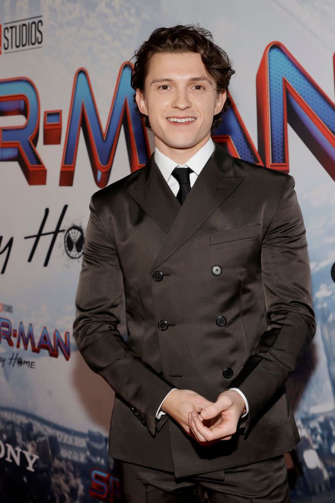 los angeles, california   december 13 tom holland attends sony pictures spider man no way home los angeles premiere on december 13, 2021 in los angeles, california photo by amy sussmangetty images