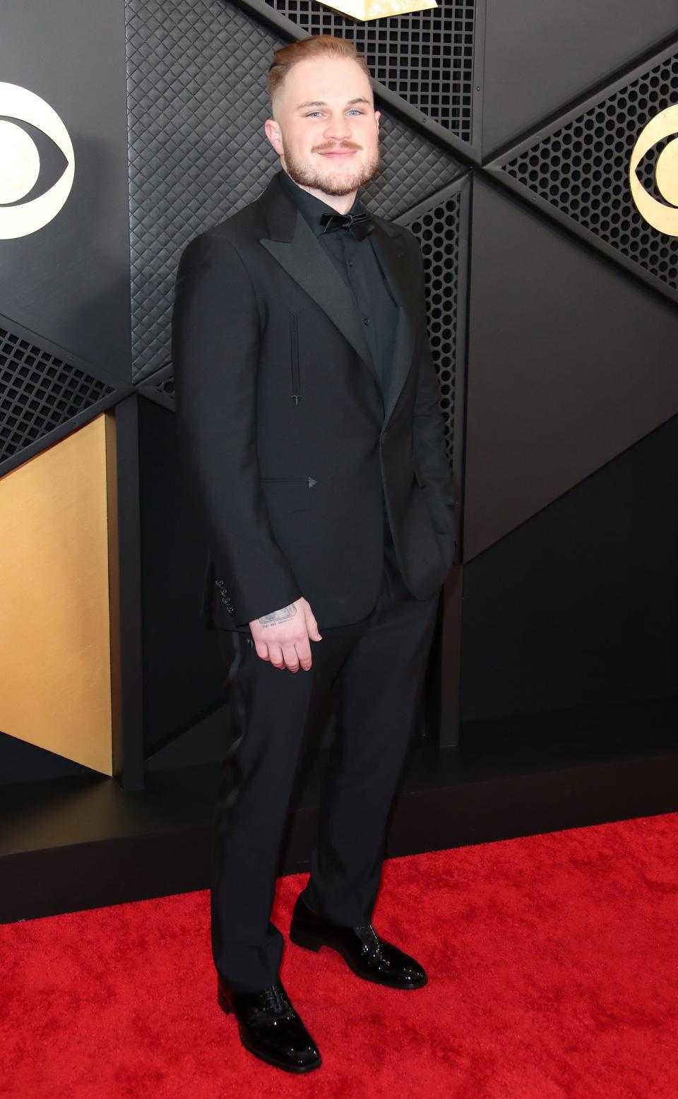 Feb 4, 2024; Los Angeles, CA, USA; Zach Bryan at the 66th Annual Grammy Awards at Crypto.com Arena in Los Angeles on Sunday, Feb. 4, 2024.. Mandatory Credit: Dan MacMedan-USA TODAY