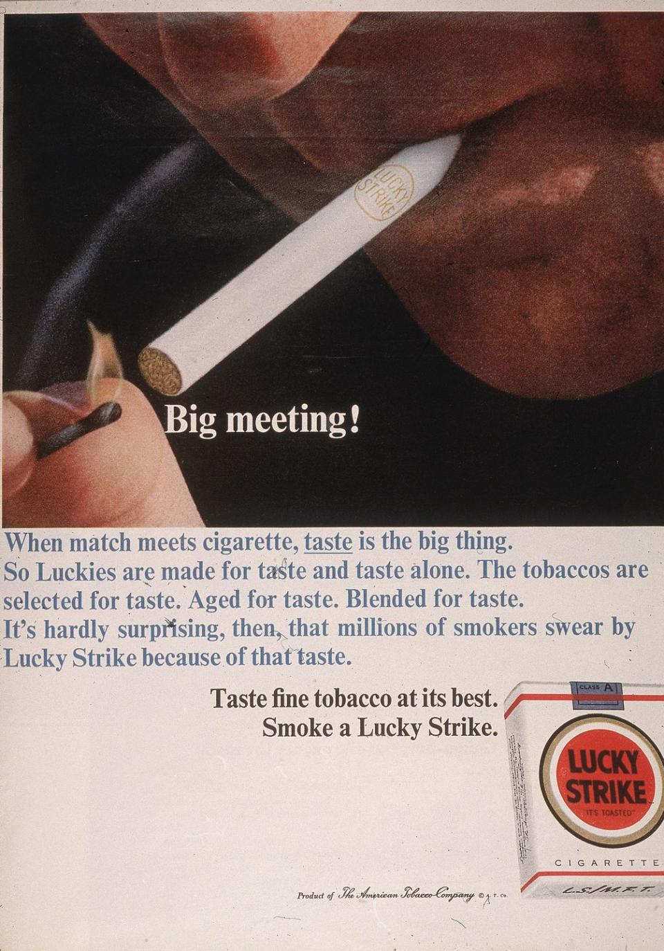 Cigarette ads played on TV.