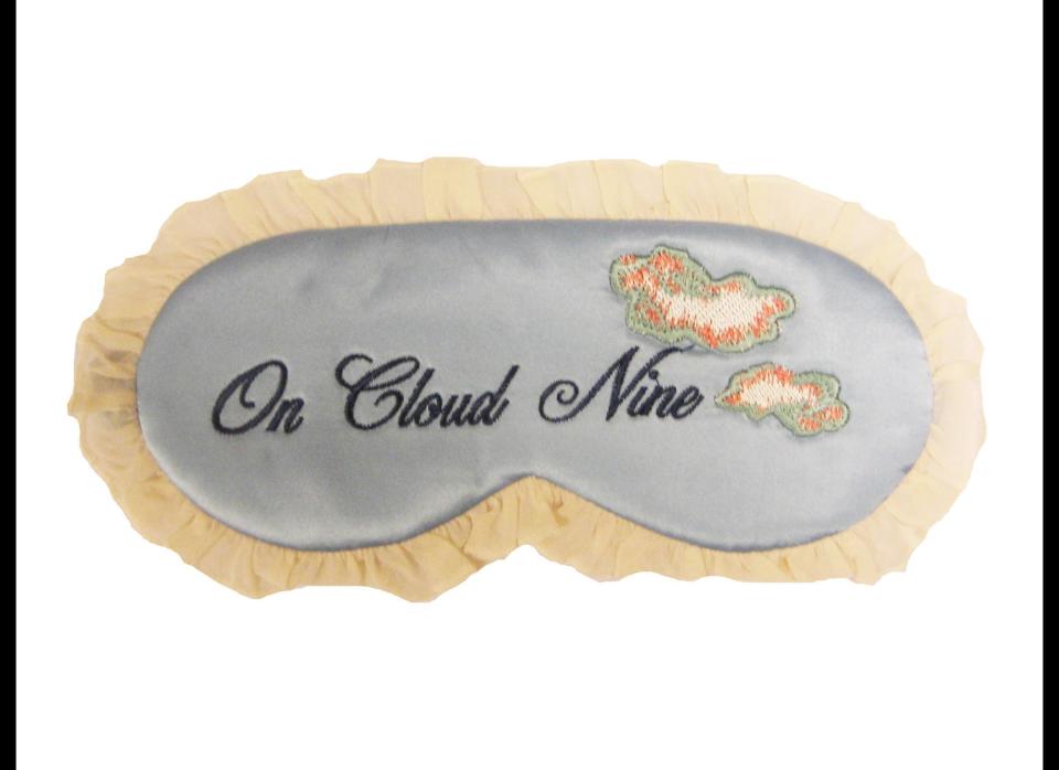 TO BUY: <a href="http://www.marygreen.com/product/on-cloud-nine-silk-satin-sleep-mask-sb88e-1409.cfm" target="_hplink">"On Cloud Nine" Silk Satin Eye Mask by Mary Green, $26.50</a>