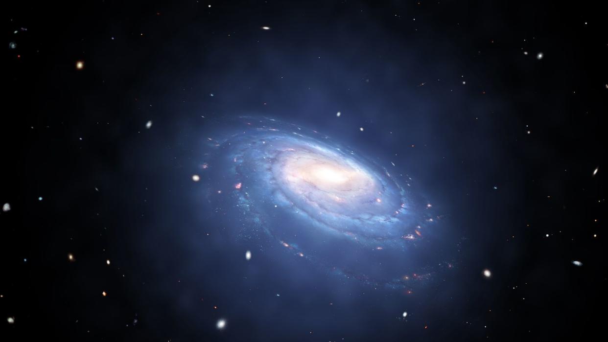 dark matter halo surrounding galaxy, illustration