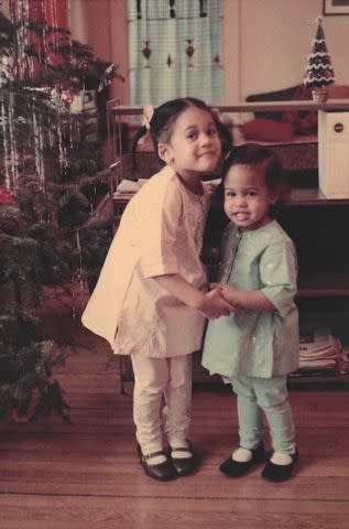 <p>Kamala Harris/Twitter</p> Kamala Harris and her sister Maya Harris pose for a photo as children.