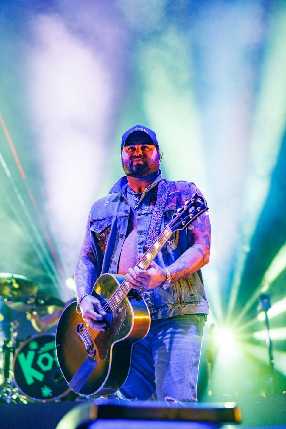 Koe Wetzel and his band perform in concert at Paycom Center in Oklahoma City Okla. on Sat. Oct. 1, 2022.