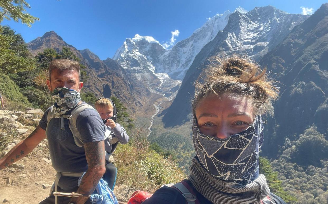 Ross, Carter and Jade Dallas on the Everest trail