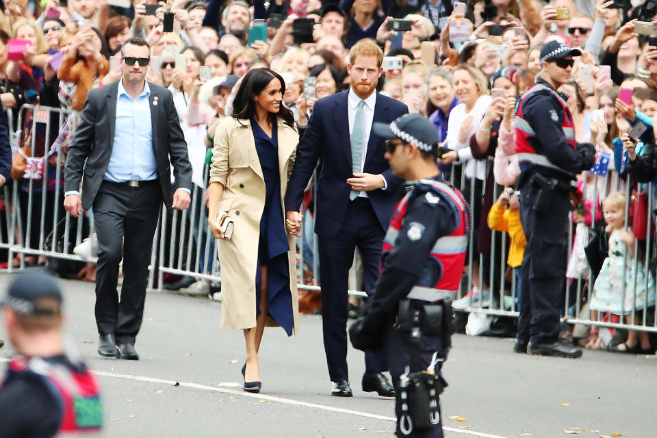 Harry and Meghan met crowds in Melbourne. Photo: Getty