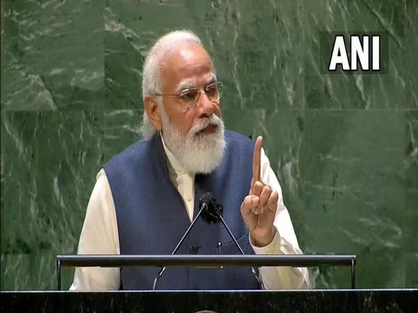 PM Modi addressing the 76th session of the United Nations General Assembly on Saturday.