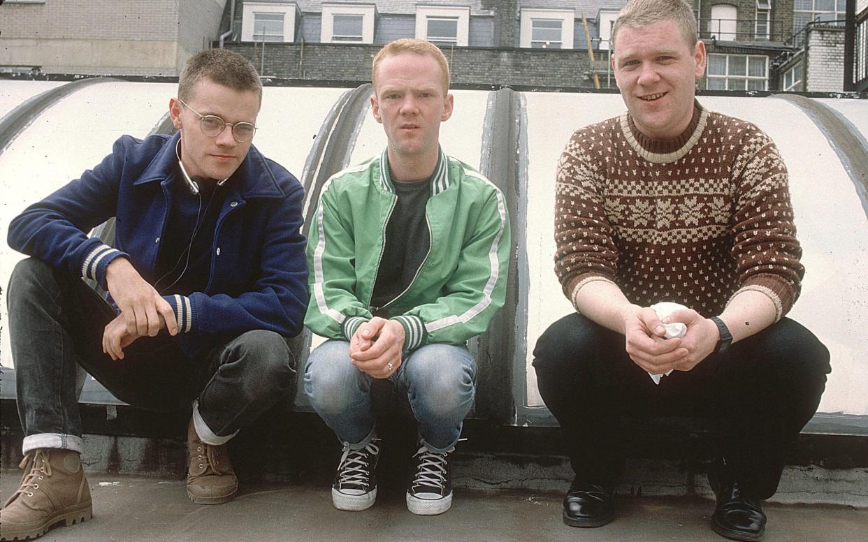 Bronski Beat, from left to right: Larry Steinbachek, Jimmy Somerville, Steve Bronski, in London, July 1984 - George Chin//IconicPix/WENN.com/Alamy