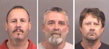 FILE PHOTO: Curtis Allen 49, (L to R), Gavin Wright, 49 and Patrick Eugene Stein, 47 are shown in these booking photos in Wichita, Kansas provided October 15, 2016.    Photo courtesy of Sedgwick County Sheriff's Office/Handout via REUTERS/File Photo