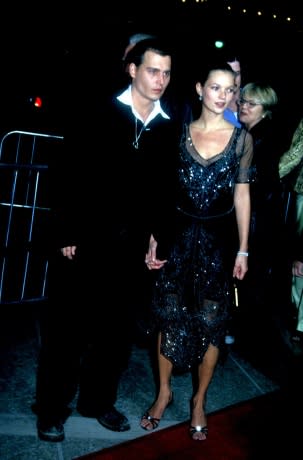 With Johnny Depp at the premiere of Donnie Brasco in Los Angeles, February 1997.