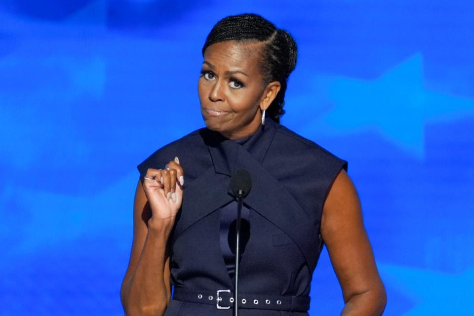 Michelle Obama speaking during the Democratic National Convention (AP)