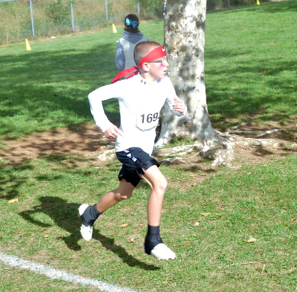 Paramount's Anthony Merrbaugh won the fourth-grade boys race during the 2022 WCPS Elementary School Cross Country run at Eastern Elementary in Hagerstown on Oct. 8.