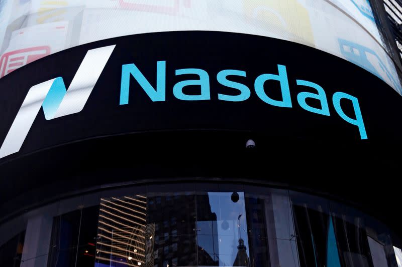 FILE PHOTO: FILE PHOTO: A view of the exterior of the Nasdaq market site in the Manhattan borough of New York City