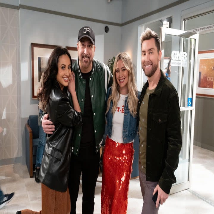 Francia Raisa, Joey Fatone, Hilary Duff, and Lance Bass