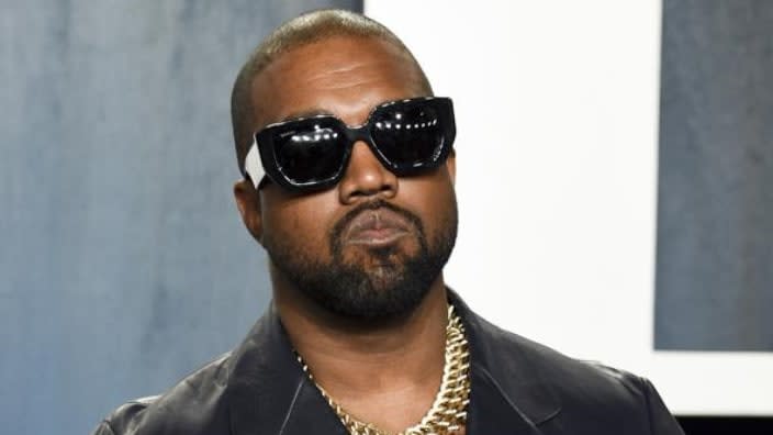 Kanye West appears at the Vanity Fair Oscar Party in Beverly Hills in Feb. 2020. He released a short animated video meant to convey his opinion on his now-legal divorce. (Photo: Evan Agostini/Invision/AP, File)