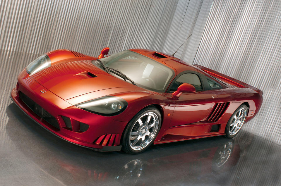 <p><span>Engineered in the UK, the Saleen is named after its founder <b>Steve Saleen</b> who made his name tuning Ford Mustangs for racing; it was just a matter of time before he made his own fully fledged supercar. Whereas most hypercars feature cutting-edge technology, the S7 was relatively low-tech in that there was a glassfibre and carbon-fibre bodyshell over a tubular steel spaceframe, which housed a <b>pushrod V8</b>. Simple it might have been, but it was also ferociously quick.</span></p>