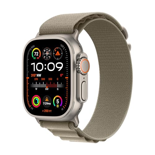 Apple Watch Ultra 2 [GPS + Cellular 49mm] Smartwatch with Rugged Titanium Case & Olive Alpine L…