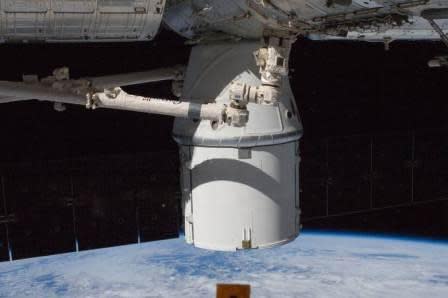 SpaceX Dragon Capsule berths to the International Space Station, October 10, 2012. Credit: NASA