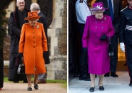 <p>Why is this? So that us common folk can spot Her Majesty in a crowd. In a documentary, Sophie, Countess of Wessex revealed that the Queen “needs to stand out for people to be able to say, ‘I saw the Queen.’ Don’t forget that when she turns up somewhere, the crowds are two, three, four, 10, 15 deep and someone wants to be able to say they saw a bit of the Queen’s hat as she went past.” <i>[Photo: Getty]</i> </p>