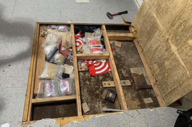 Police last week said additional drugs were found in the floor of a Bronx daycare center along with bags bearing the "RED DAWN" stamp. Photo courtesy of NYPD/X