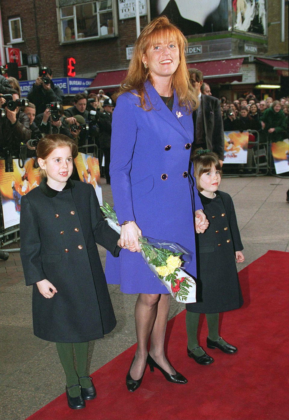 <p>Sarah Ferguson brought her daughters to the rather fitting premiere of ‘A Little Princess’ back in 1996. <em>[Photo: Getty]</em> </p>