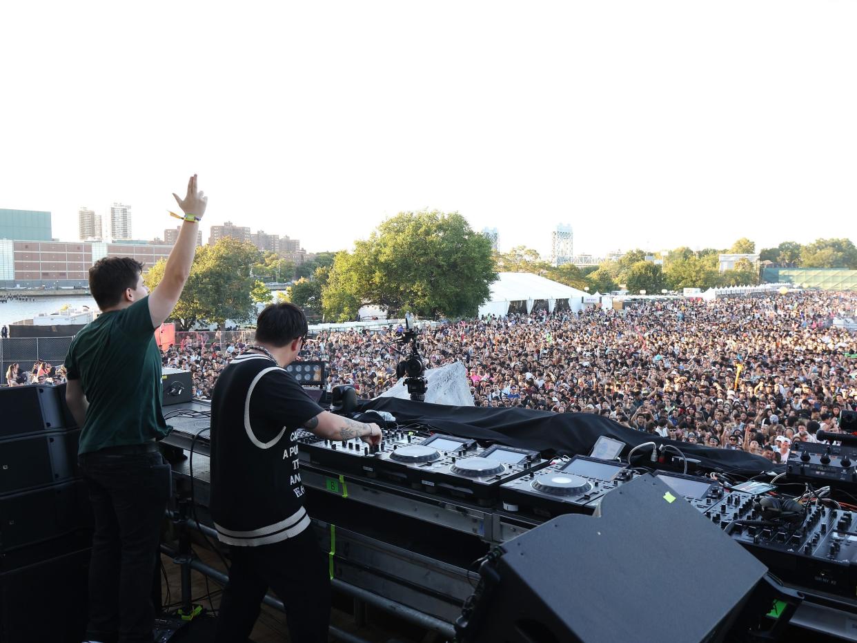 Dabin and Skybreak perform during the 2022 Electric Zoo Festival at Randall's Island on September 02, 2022 in New York City.