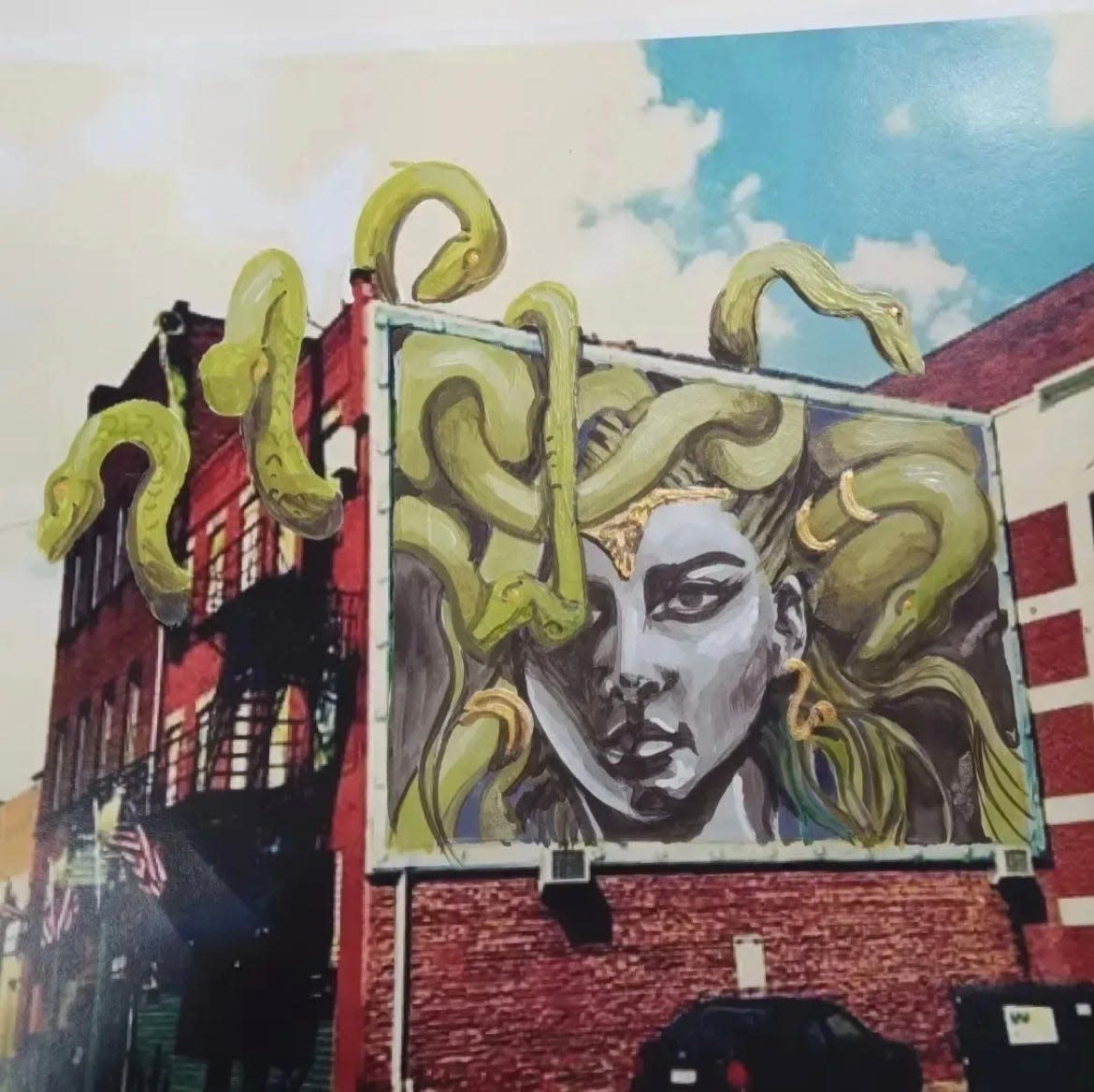 When artist Thomas Morgan recreates his "Polypus" mural on Fourth Street NW in Canton, he imagines turning the tentacles into the snakes of "Medusa." He has created a GoFundMe page with a goal of raising $10,000 to help fund the restoration project.