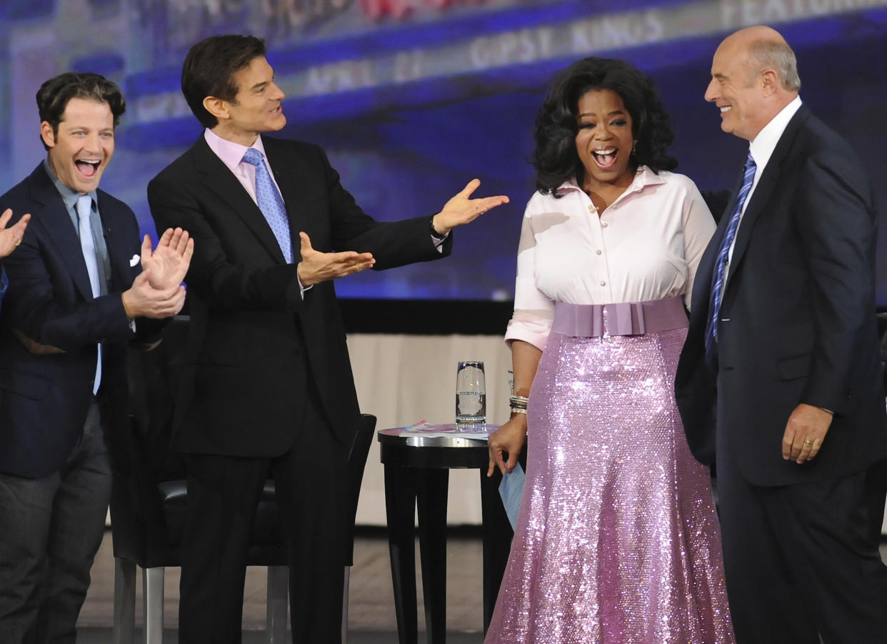 Oprah Winfrey with, from left, interior designer Nate Berkus, Dr. Mehmet Oz and Dr. Phil McGraw during 