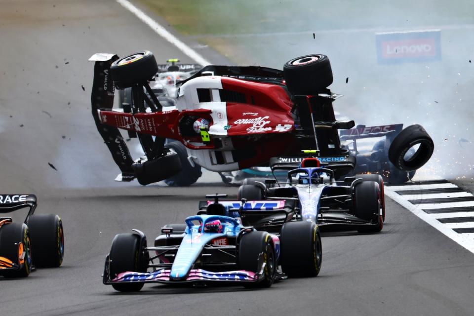 Zhou’s crash at Silverstone was a scary sight (Getty Images)