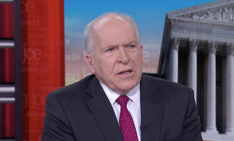 John Brennan, speaking on MSNBC's 'Morning Joe' referred to the Trump administration's 'virtual decapitation of the intelligence community': MSNBC