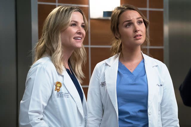 <p>Richard Cartwright/Getty</p> From left: Jessica Capshaw and Camilla Luddington on "Grey's Anatomy"