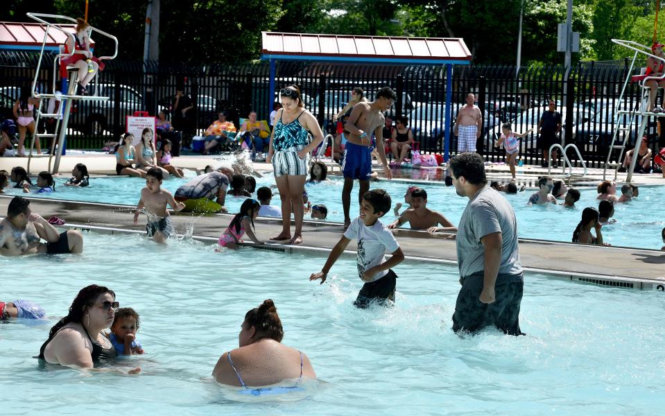 The heat brought a large crowd to Crompton Park Pool on Wednesday.