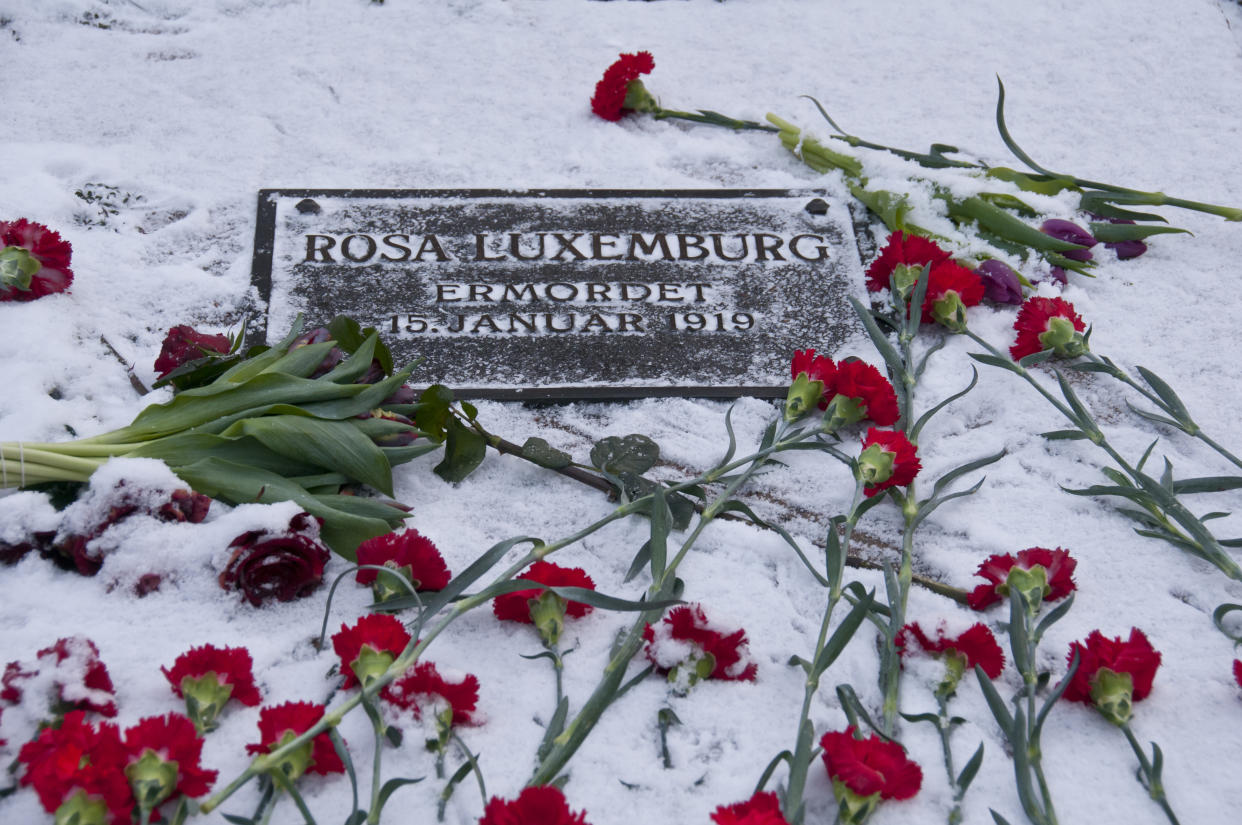 Nelken zum Gedenken an Rosa Luxemburg. Der Tod der Politikerin jährt sich zum 100. Mal. (Bild: Getty Images)