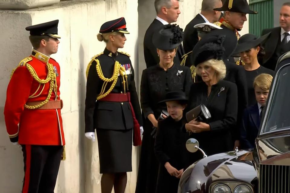 Queen Elizabeth II Funeral - Charlotte, George, Camila, Kate, Meghan