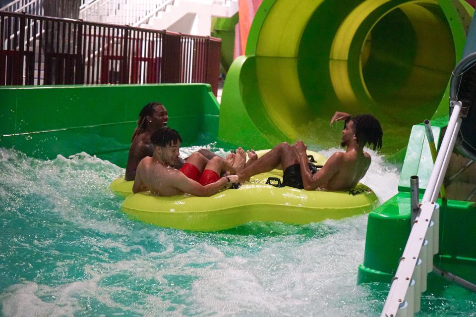 Offset and his crew have fun Monday, June 20, at DreamWorks Water Park inside American Dream in East Rutherford.