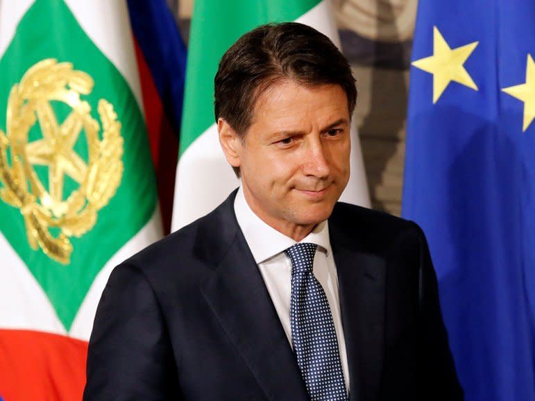 Newly appointed Italy Prime Minister Giuseppe Conte arrives to speak with media after the consultation with the Italian President Sergio Mattarella at the Quirinal Palace in Rome, Italy, May 23, 2018.  REUTERS/Remo Casilli